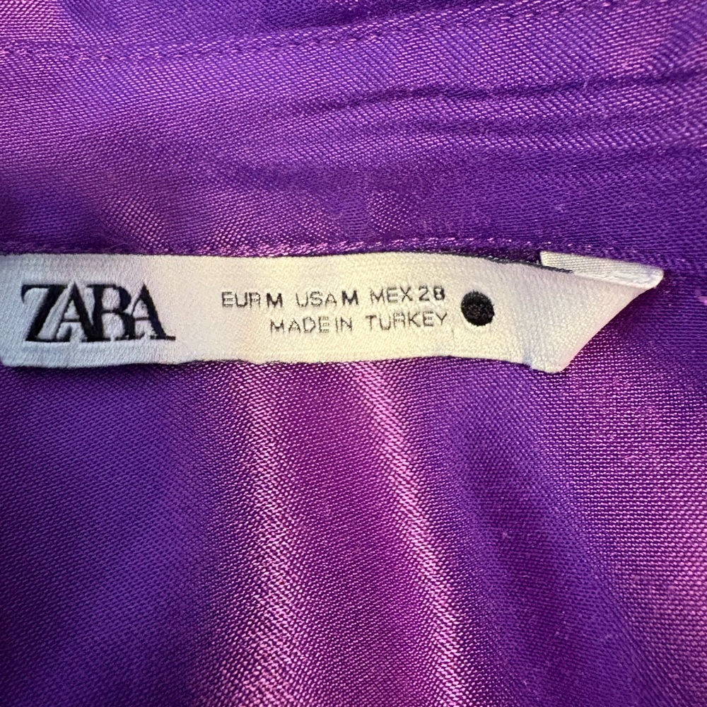 ZARA Wrap Mini Dress Purple Size M - Picture 14 of 15